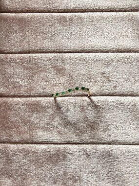 14k Emerald & Diamond Half-Eternity Ring